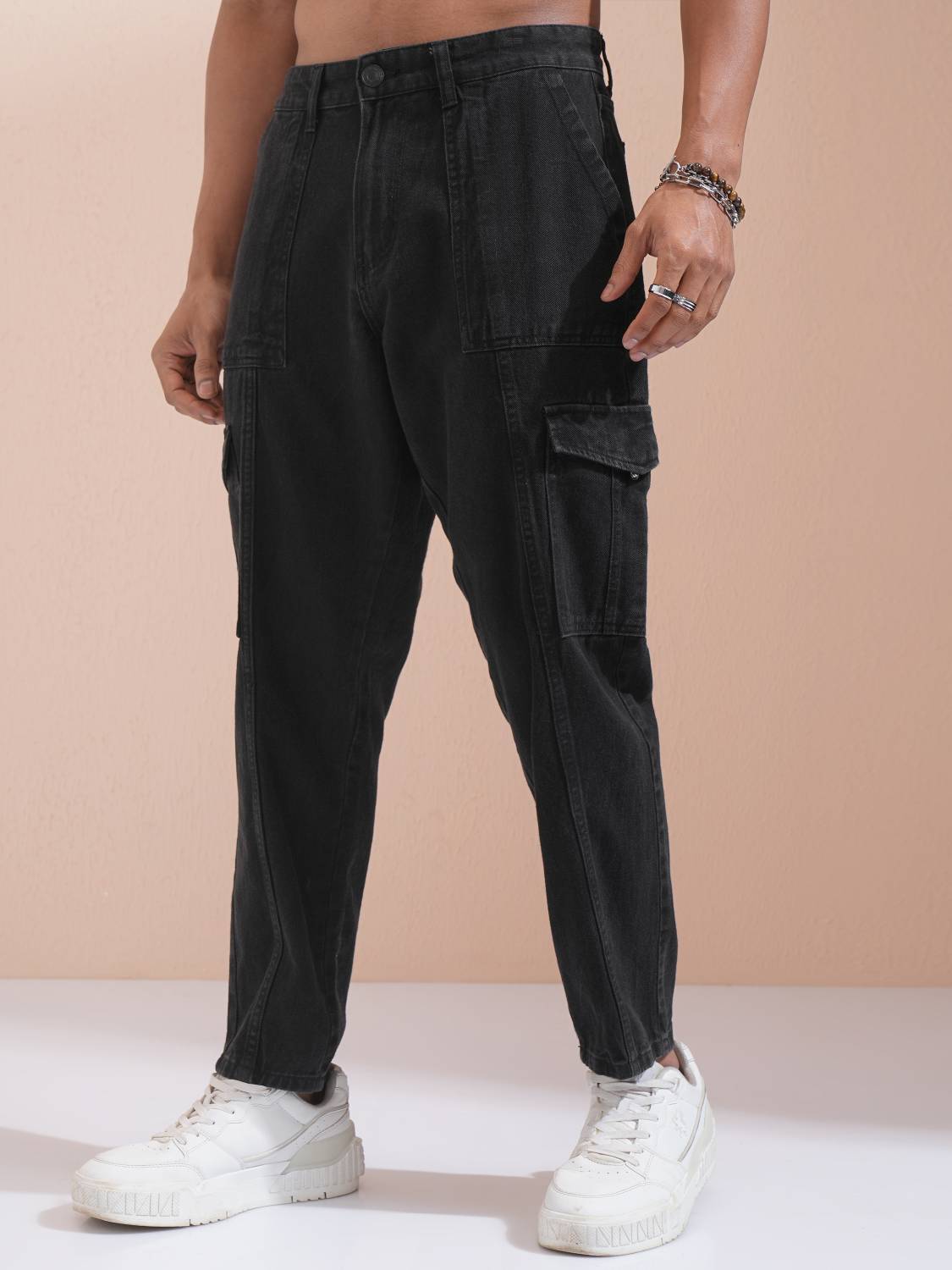 HIGHLANDER Tapered Fit Men Black Jeans - Image 3