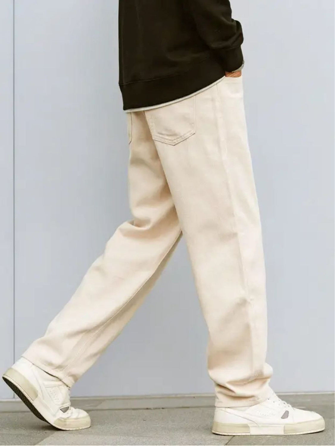 Image of METRONAUT Loose Fit Men Beige Jeans