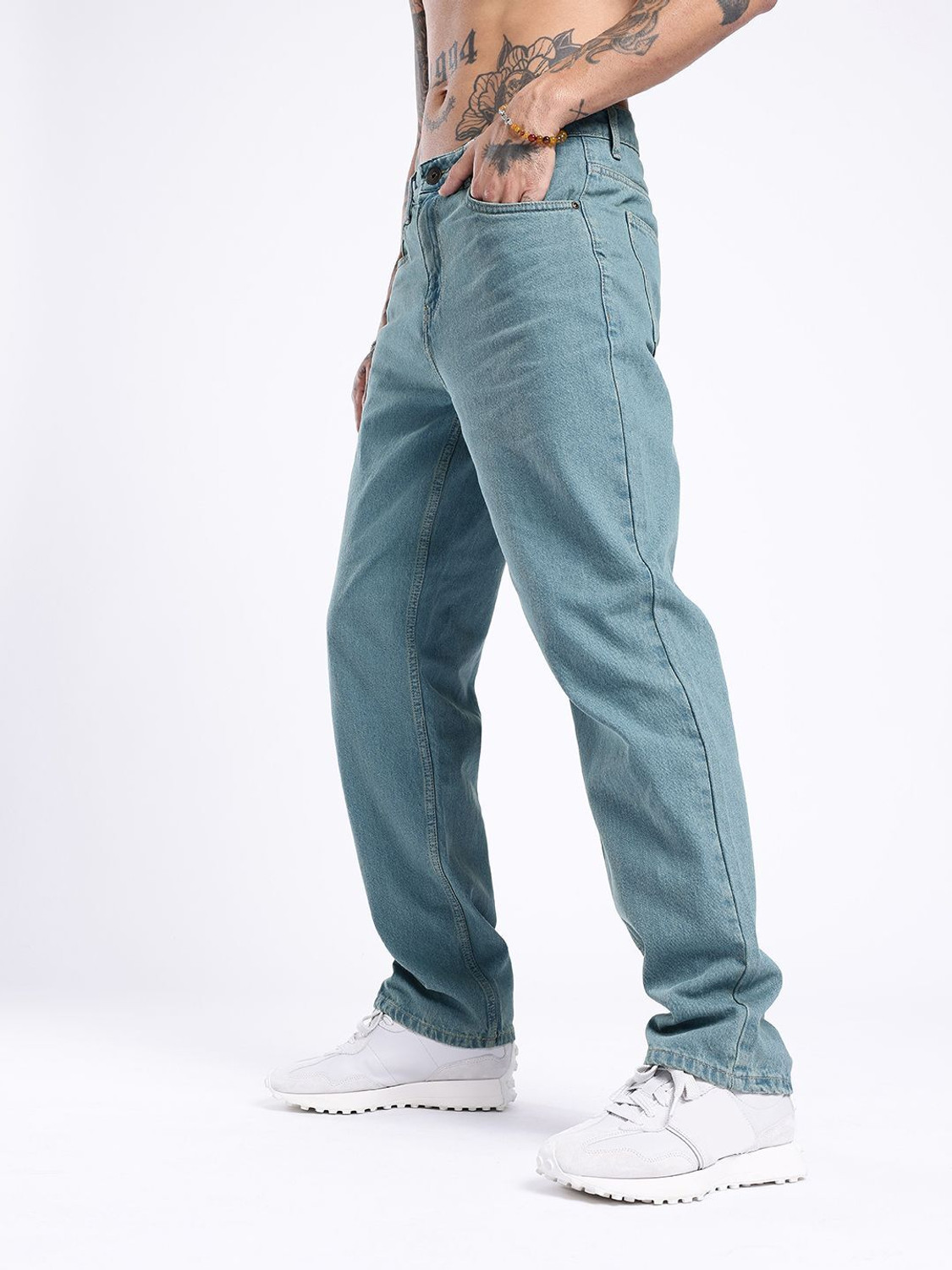 Image of Glitchez Straight Fit Men Blue Jeans