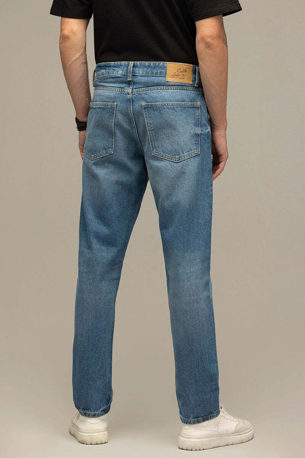 Image of Snitch Relaxed Fit Men Blue Jeans