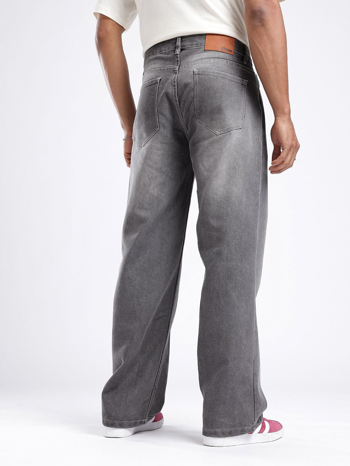 Image of Glitchez Loose Fit Men Grey Jeans