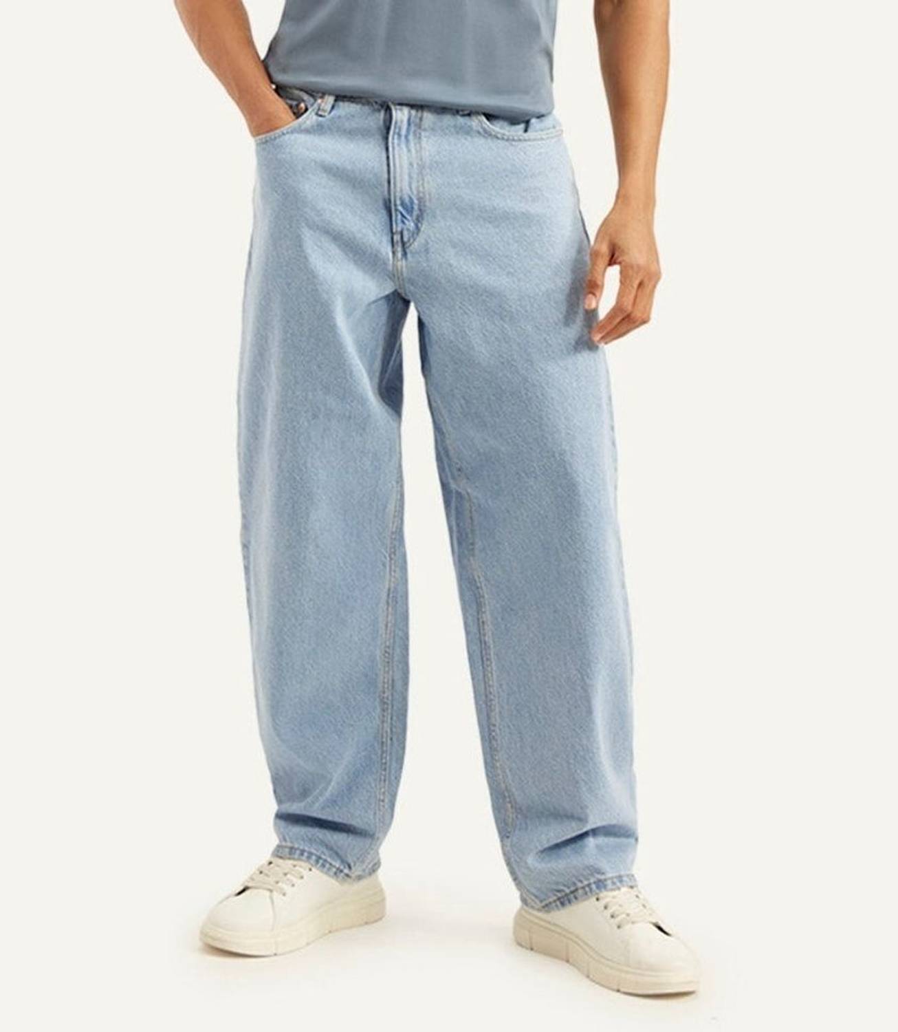 LEVORCE Loose Fit Men Light Blue Jeans