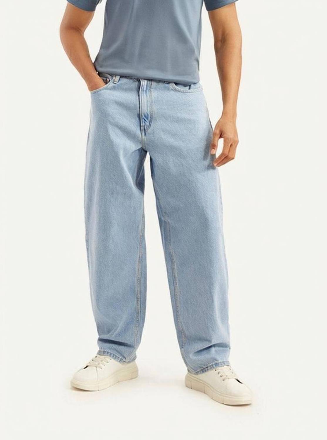 LEVORCE Loose Fit Men Light Blue Jeans