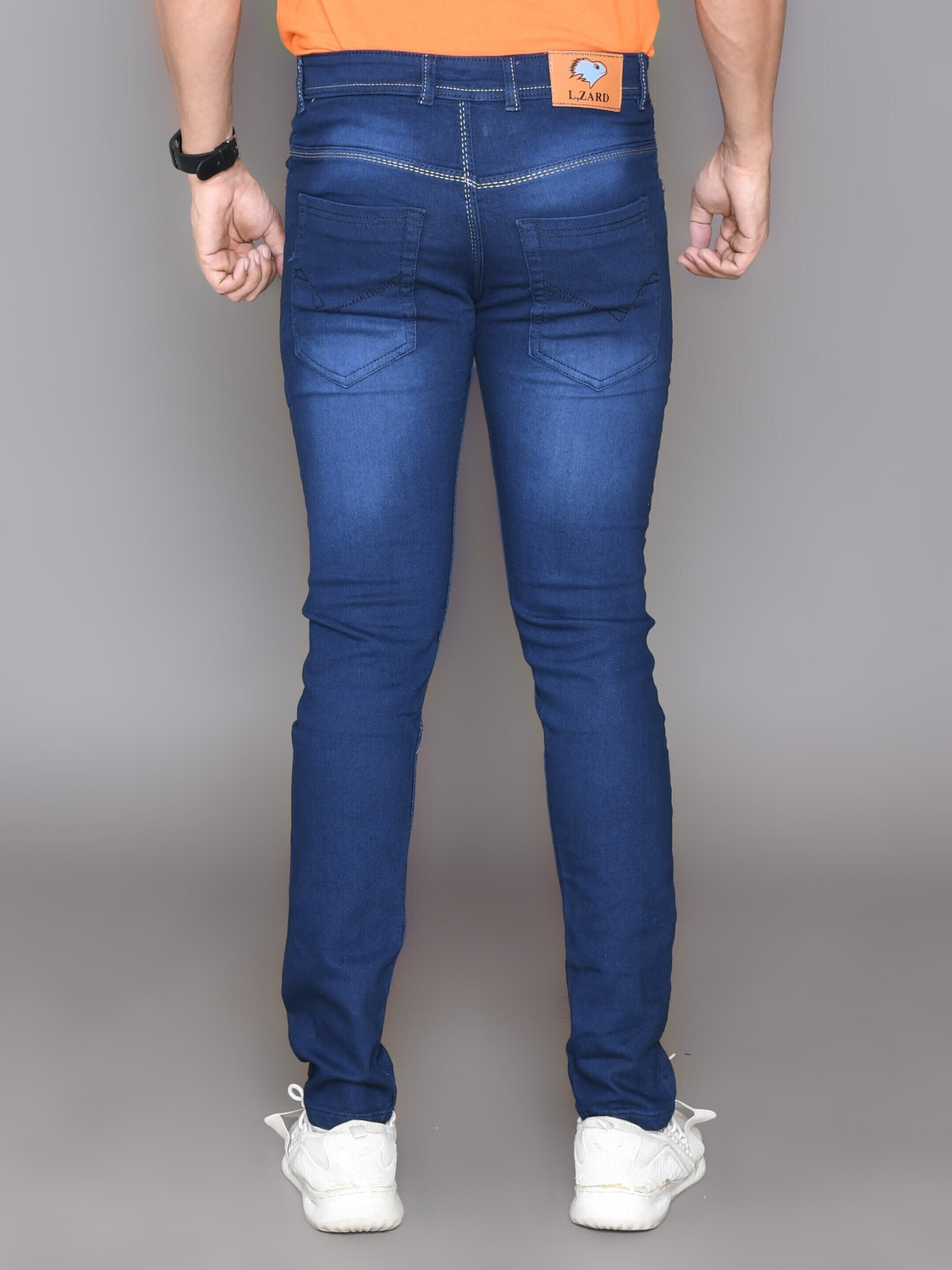 Image of Lzard Slim Men Dark Blue Jeans