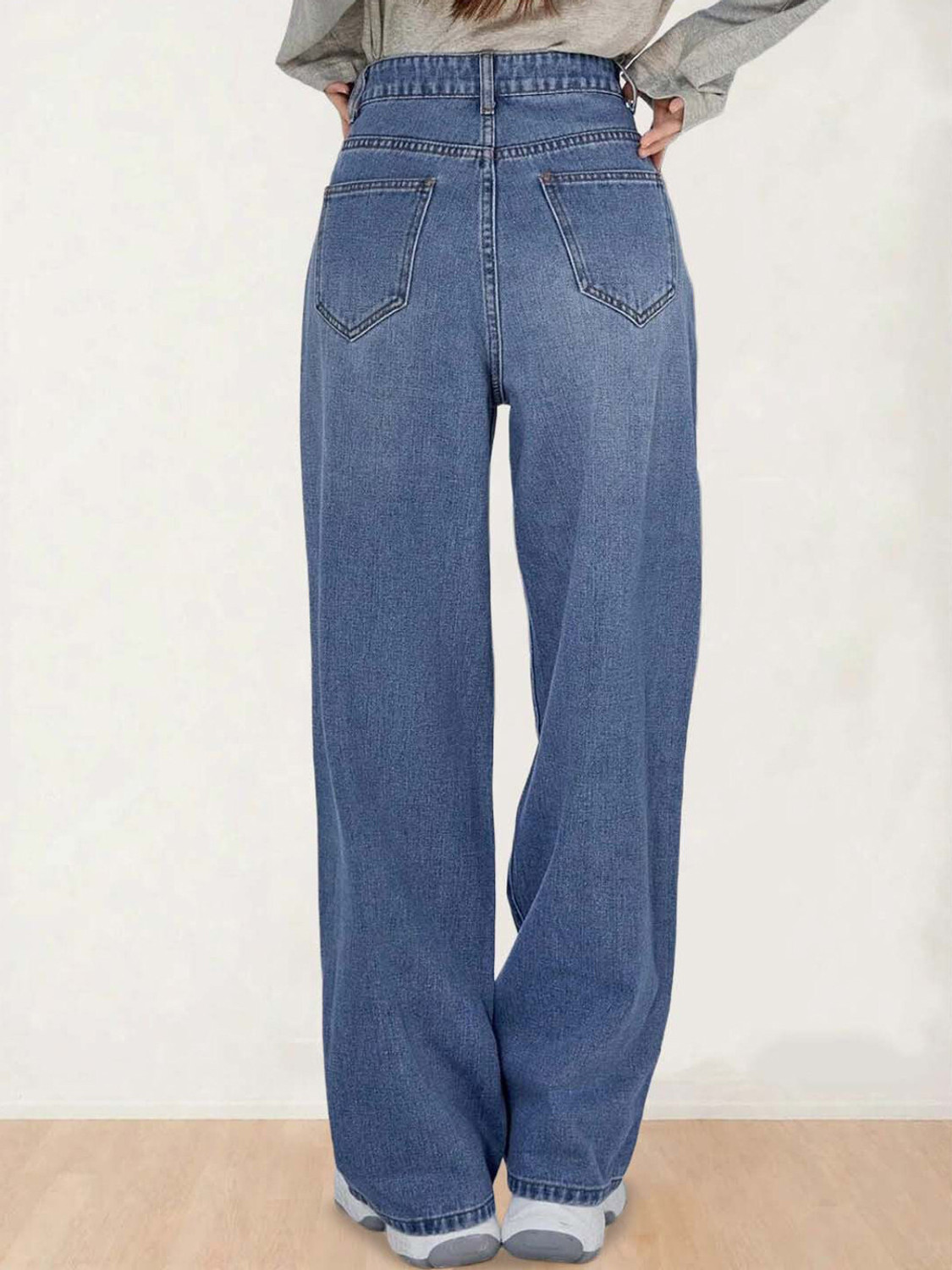 Image of KOTTY Women Boyfriend High Rise Blue Jeans
