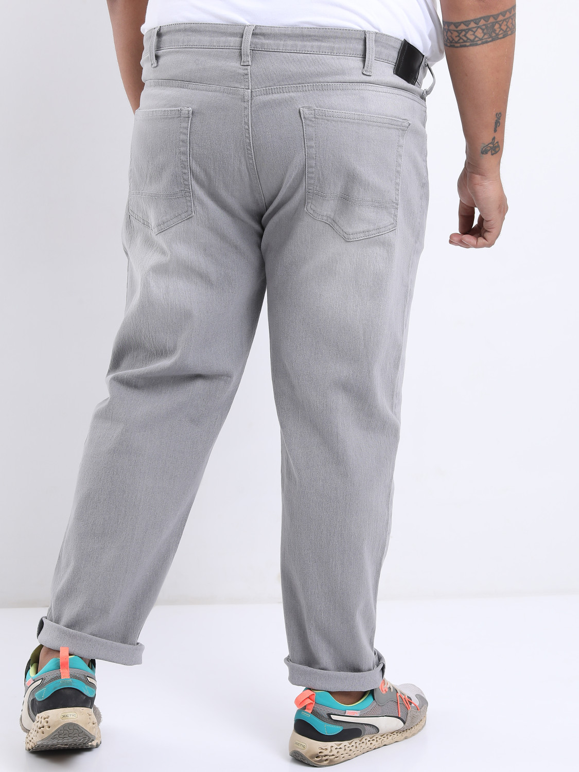 Image of HIGHLANDER Plus Size Regular Men Grey Jeans