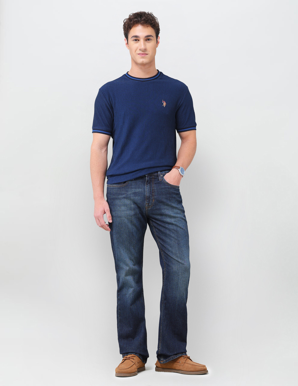 Image of U.S. Polo Assn. Denim Co. Boot-Leg Men Blue Jeans