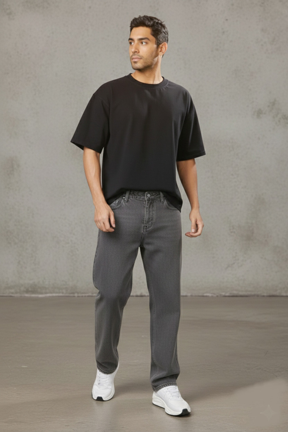 Image of ZAYSH Loose Fit Men Grey Jeans
