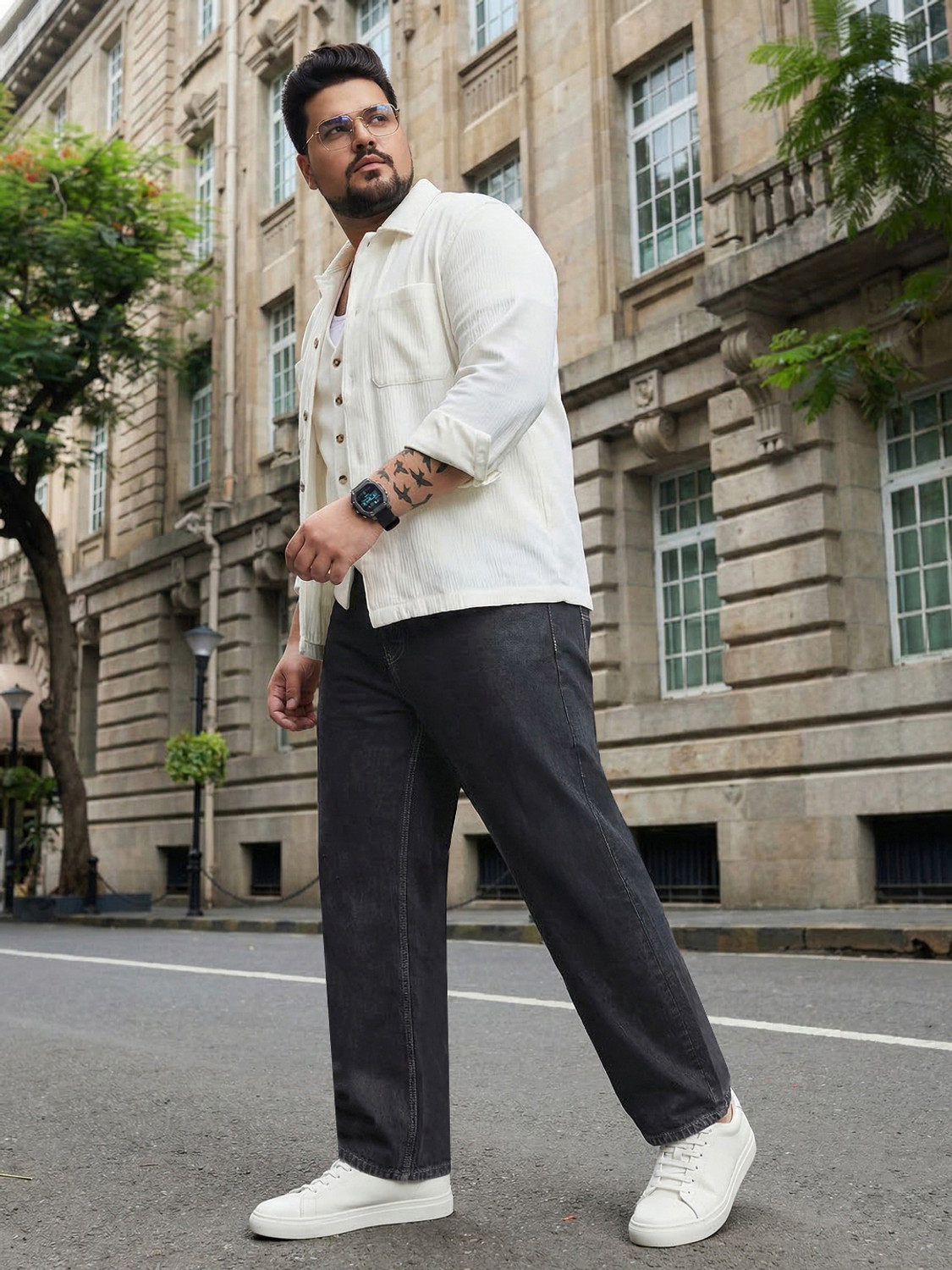 Image of Urbano Plus Relaxed Fit Men Grey Jeans