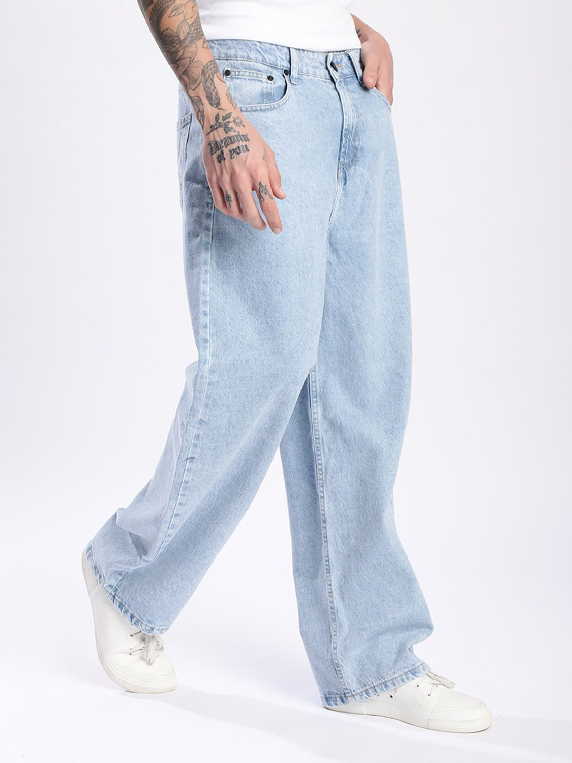 Image of Bene Kleed Loose Fit Men Blue Jeans