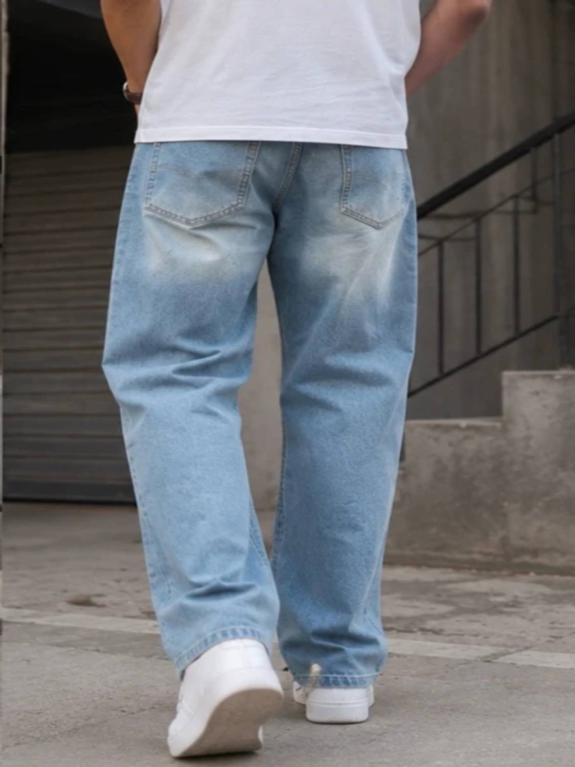 BOLD & BARE Baggy Fit Men Light Blue Jeans - Image 2