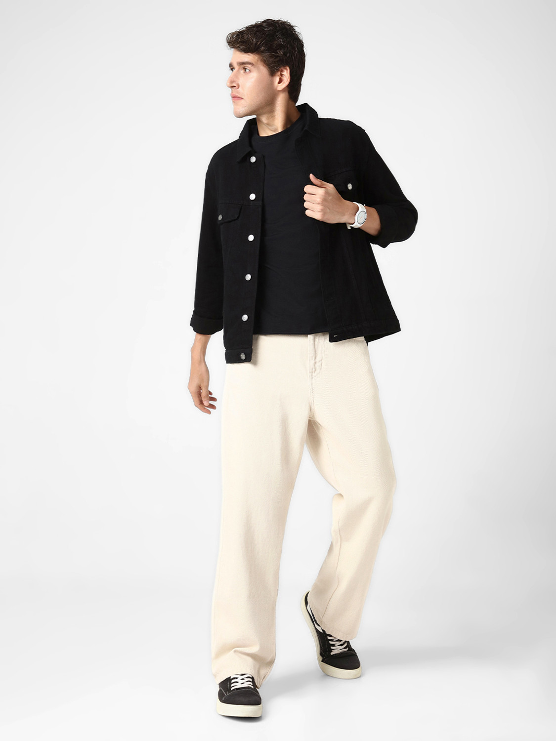 Image of Urbano Fashion Loose Fit Men Beige Jeans