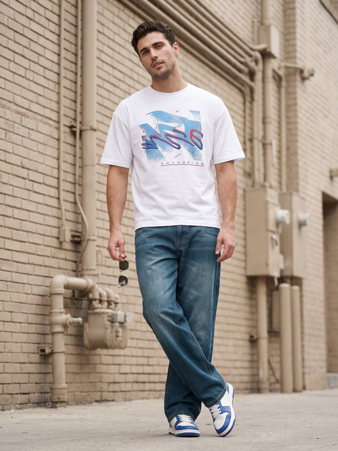 Image of Glitchez Loose Fit Men Blue Jeans
