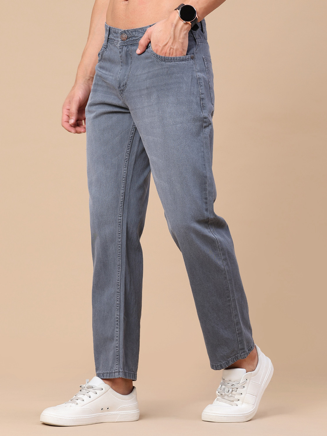 Image of V-MART Baggy Fit Men Grey Jeans