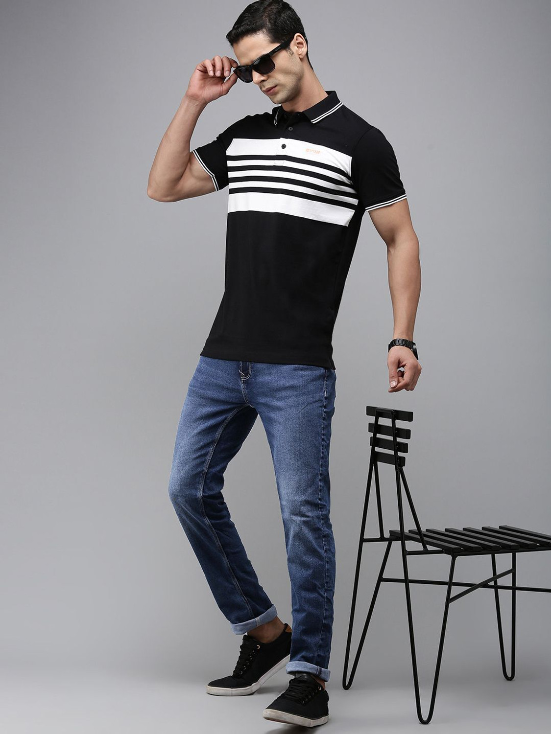 Image of Spykar Straight Fit Men Dark Blue Jeans