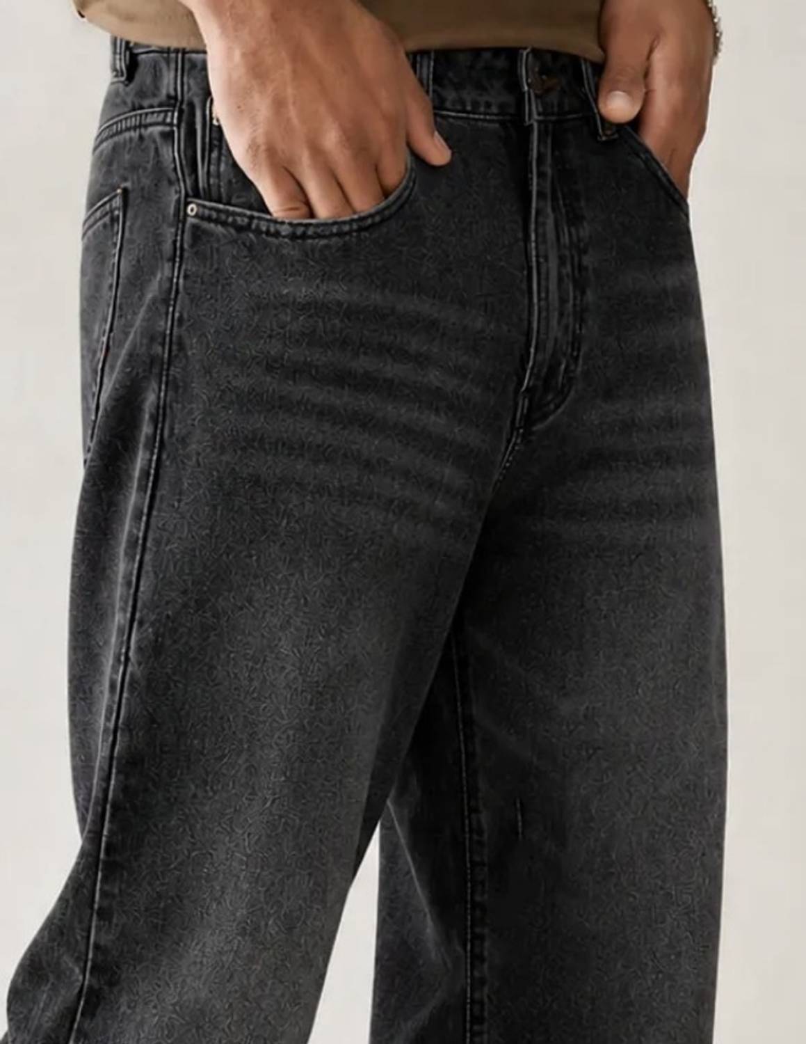 THE YARN CO. Men Black Baggy Fit Jeans - Image 4