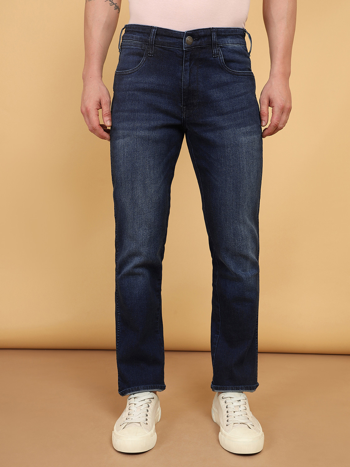 Image of Wrangler Regular Men Dark Blue Jeans