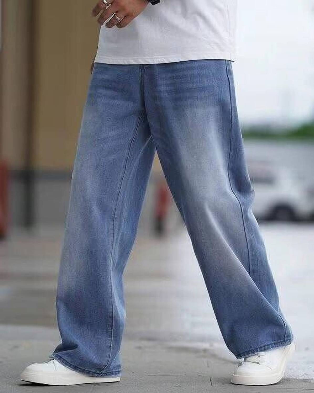M Q Men Light Blue Loose Fit Jeans - Image 5