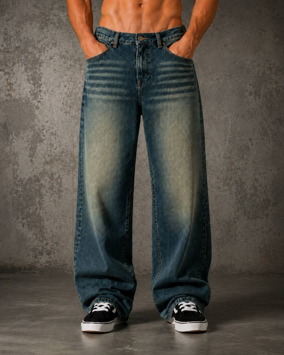 sanedi Baggy Fit Men Blue Jeans - Image 1