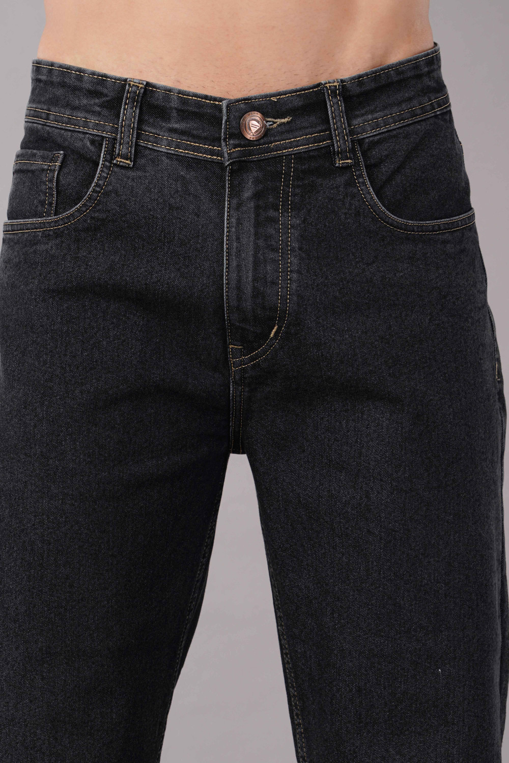 Image of NIVASU Straight Fit Men Dark Grey Jeans