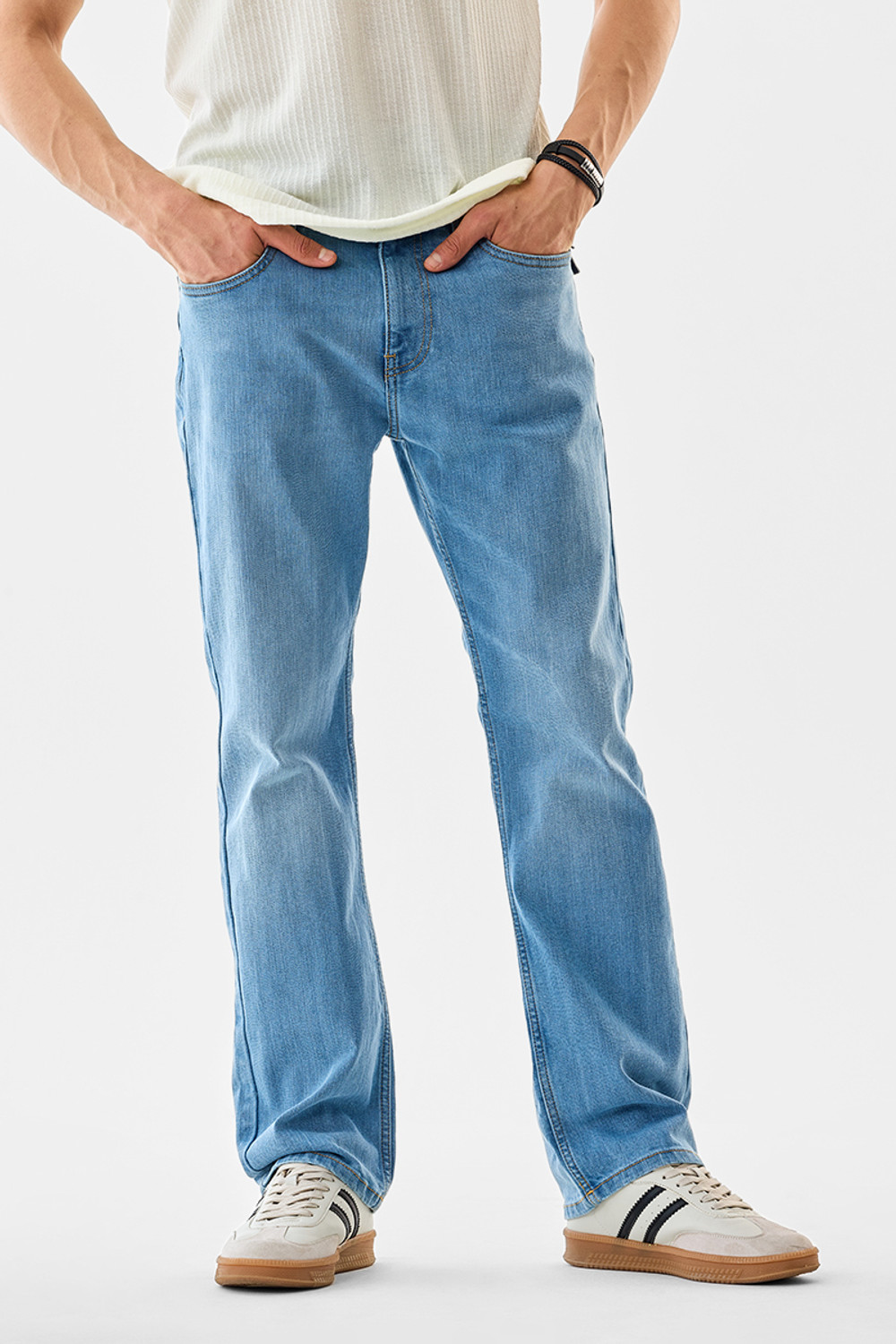Image of Snitch Straight Fit Men Light Blue Jeans