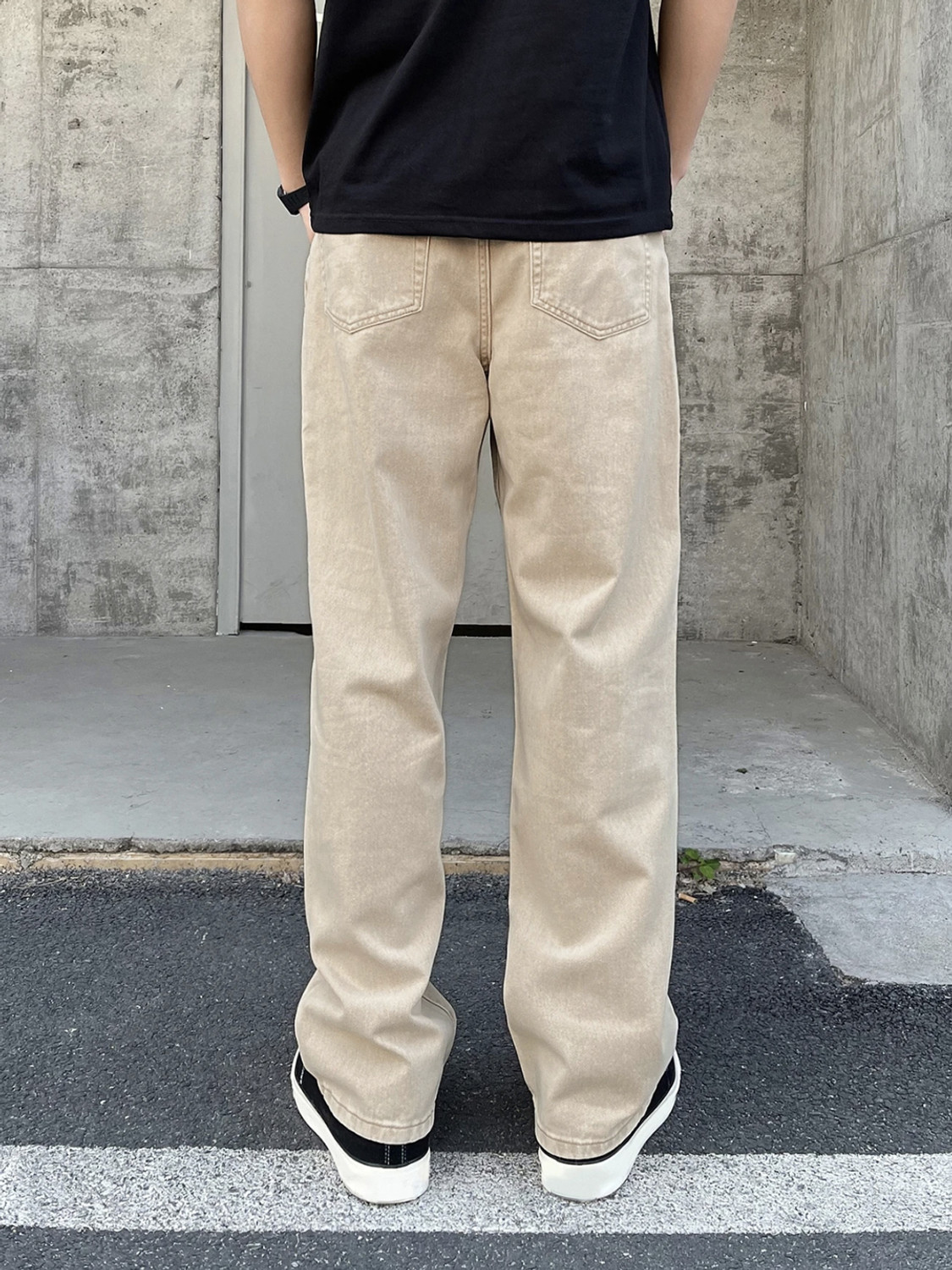 Image of Masterly Weft Regular Men Beige Jeans
