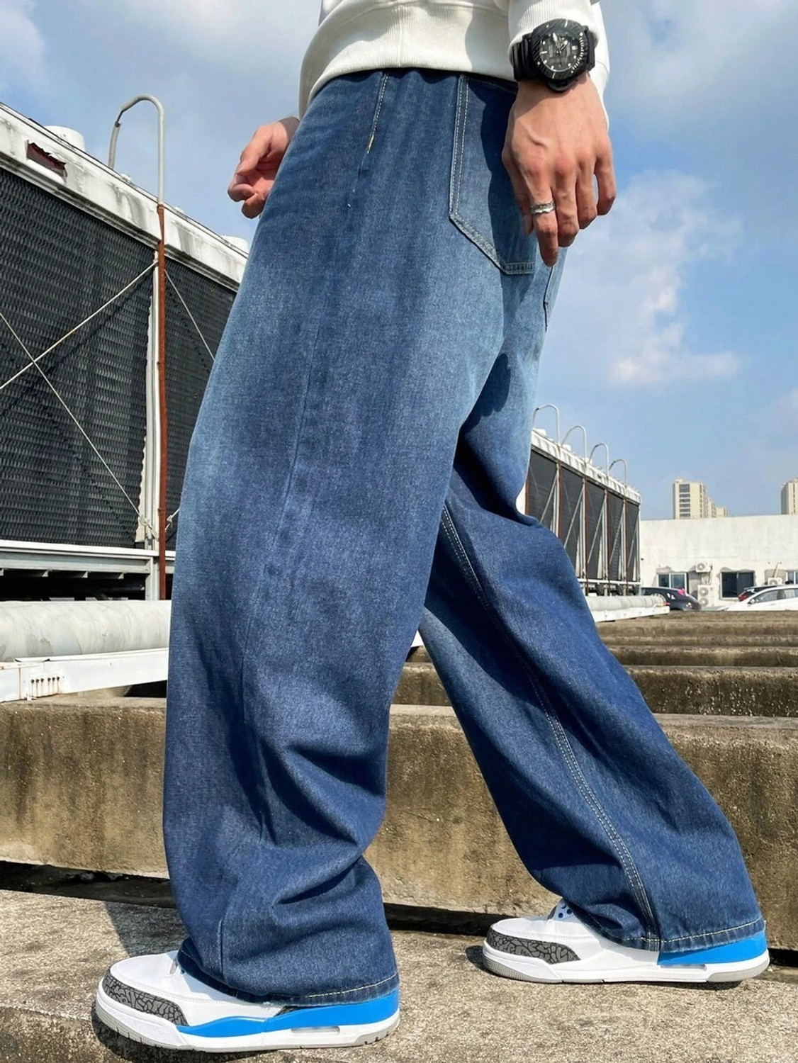 Image of YAMEET Straight Fit Men Blue Jeans