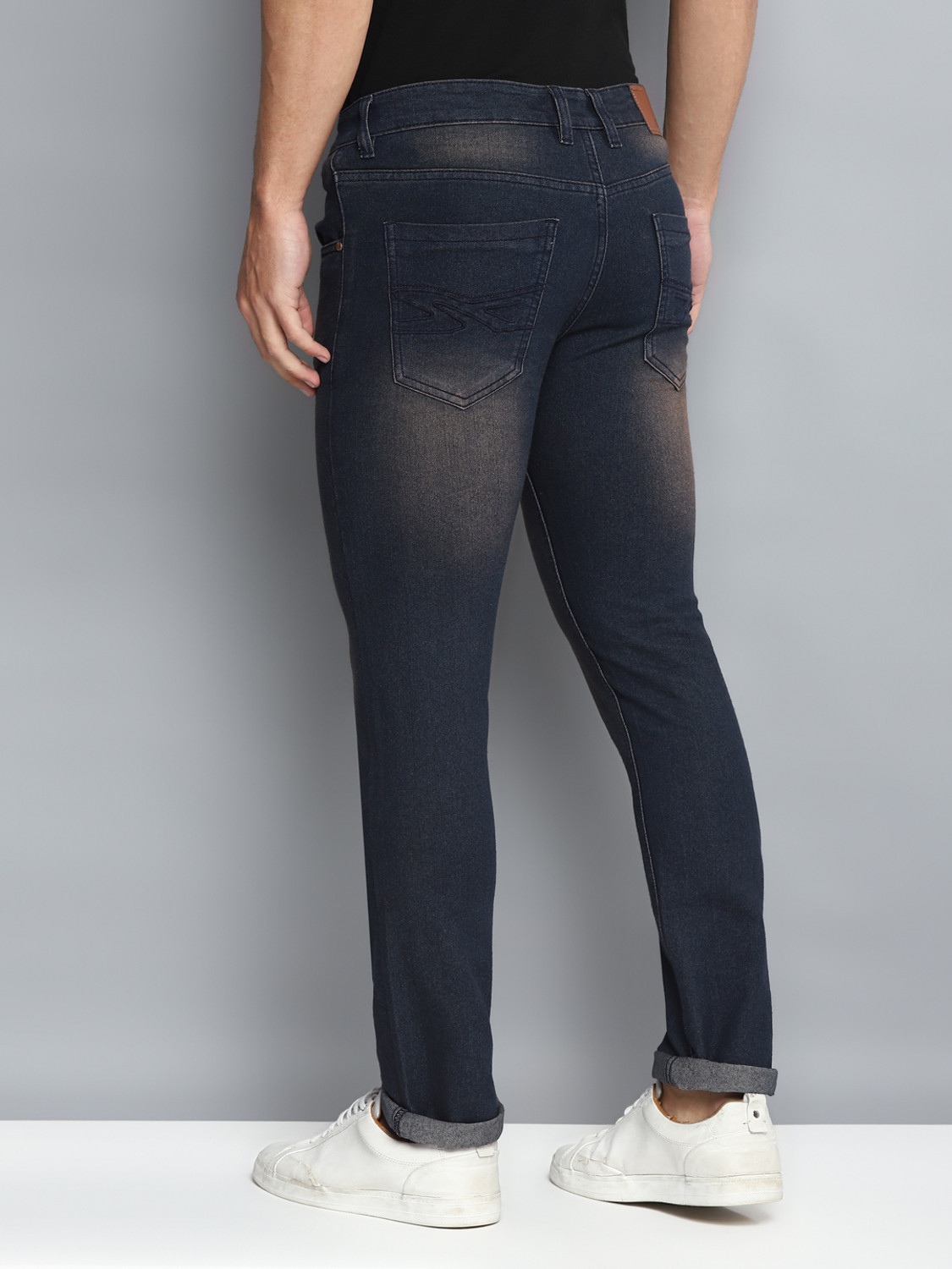 Image of Allen Cooper Slim Men Dark Blue Jeans