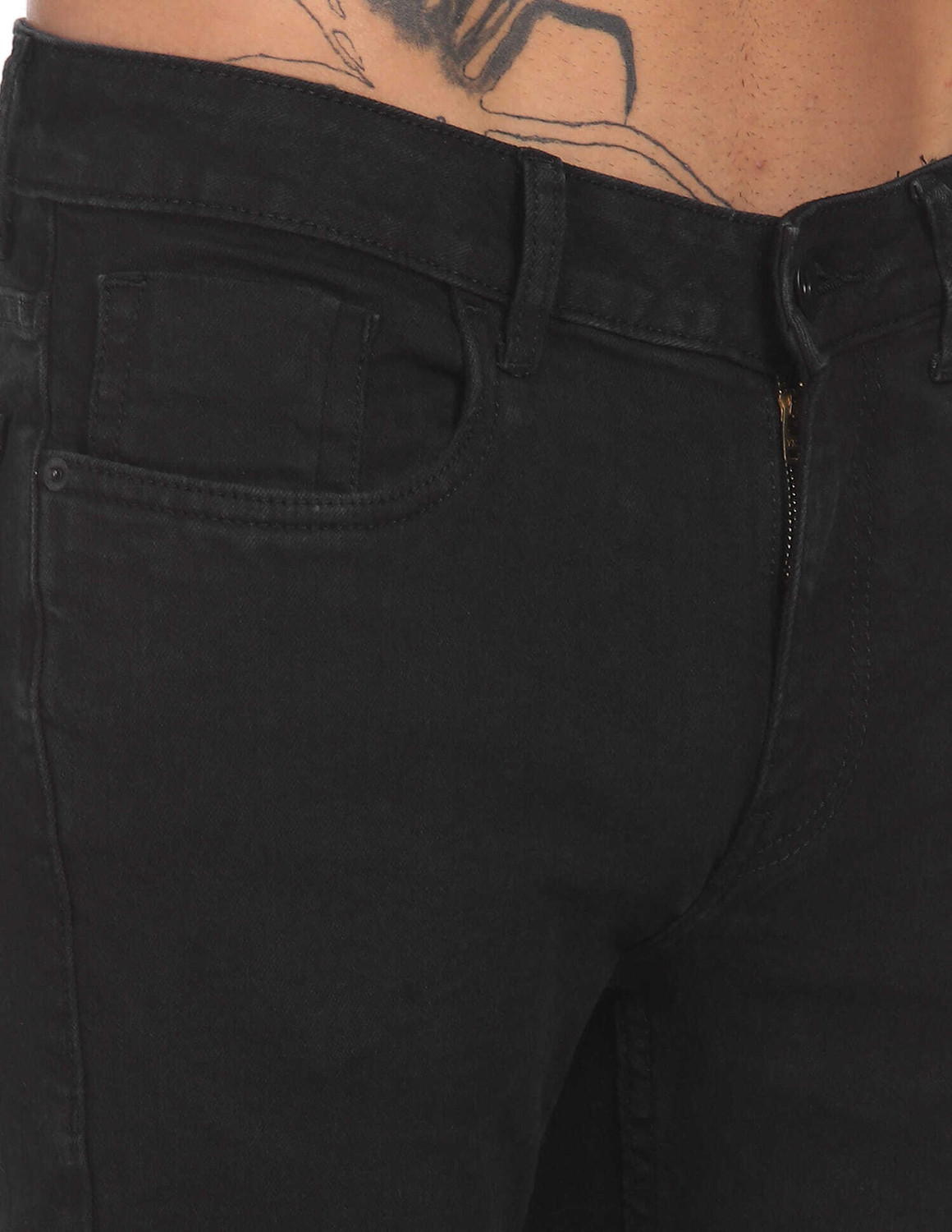 Image of FLYING MACHINE Slim Men Black Jeans