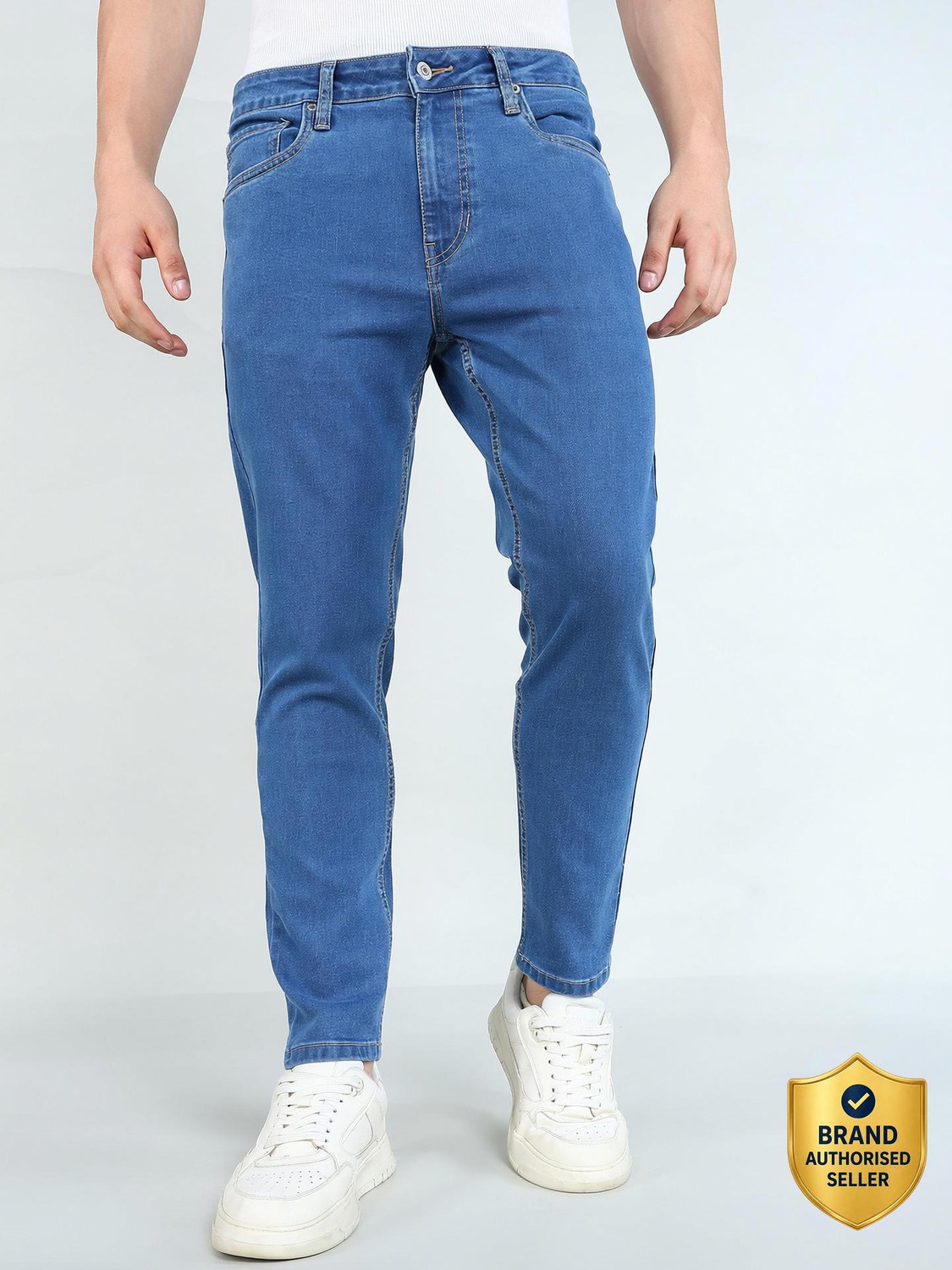 Image of FLYING MACHINE Relaxed Fit Men Blue Jeans