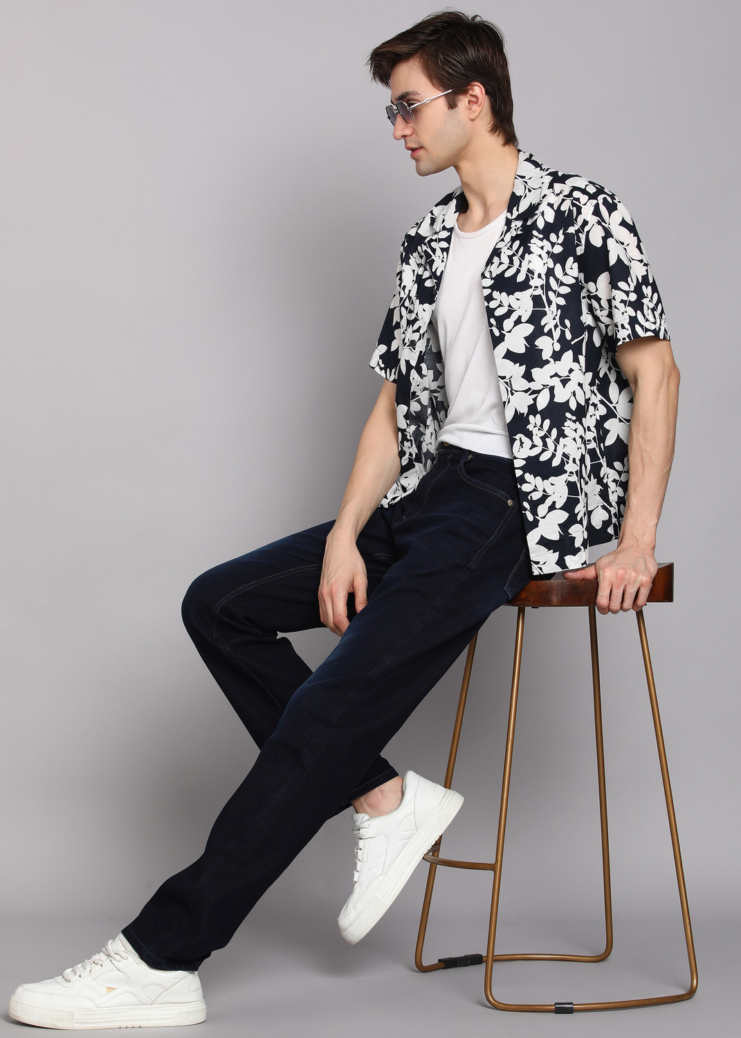Image of LAWMAN Straight Fit Men Dark Blue Jeans