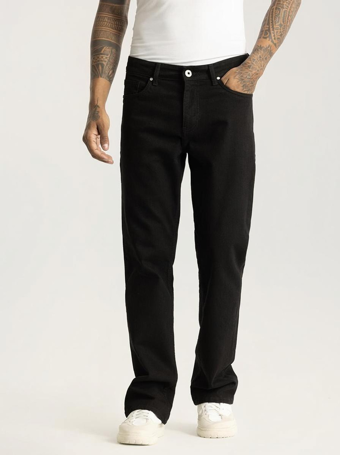 Image of Snitch Straight Fit Men Black Jeans