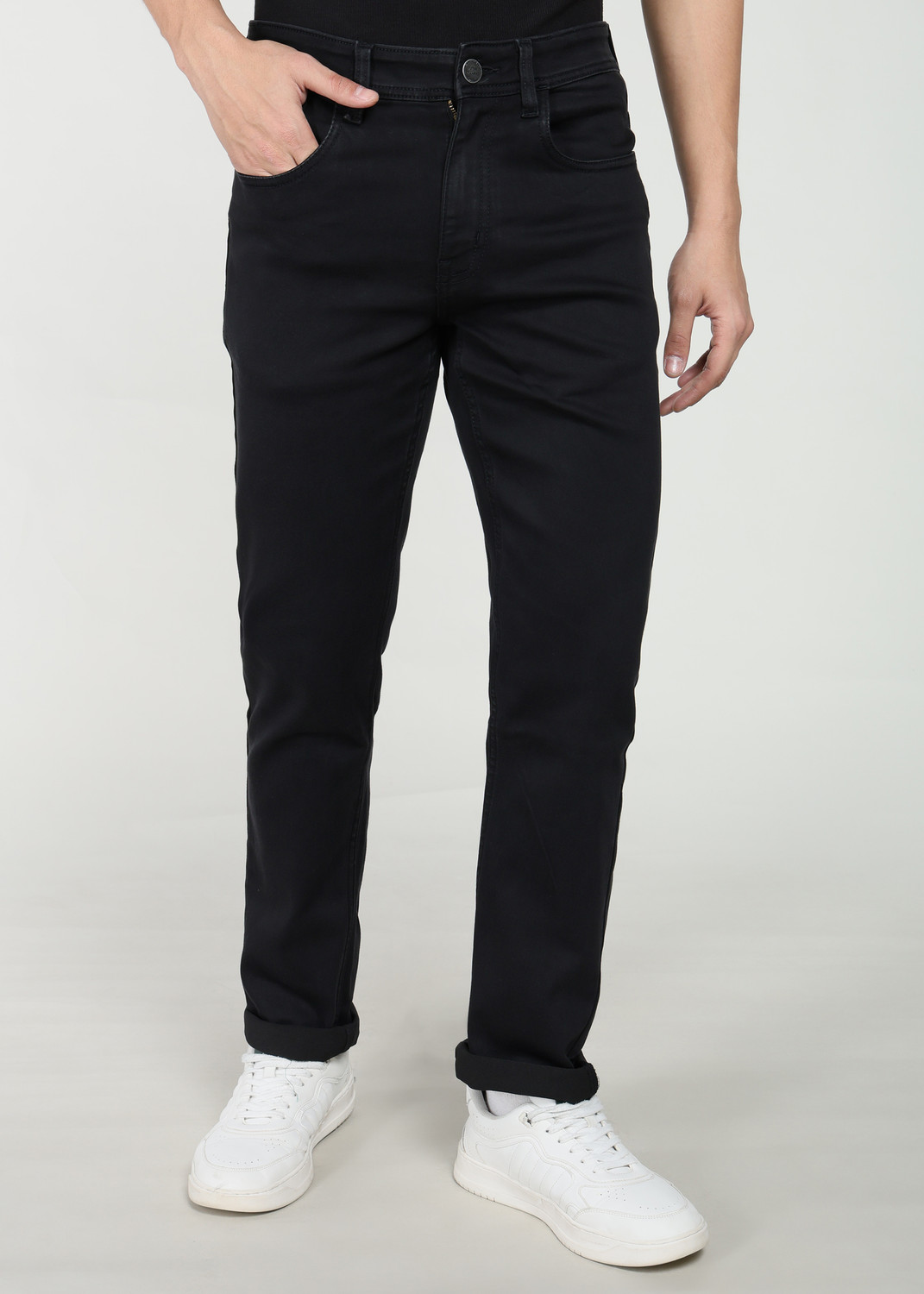 Image of PETER ENGLAND Regular Men Black Jeans