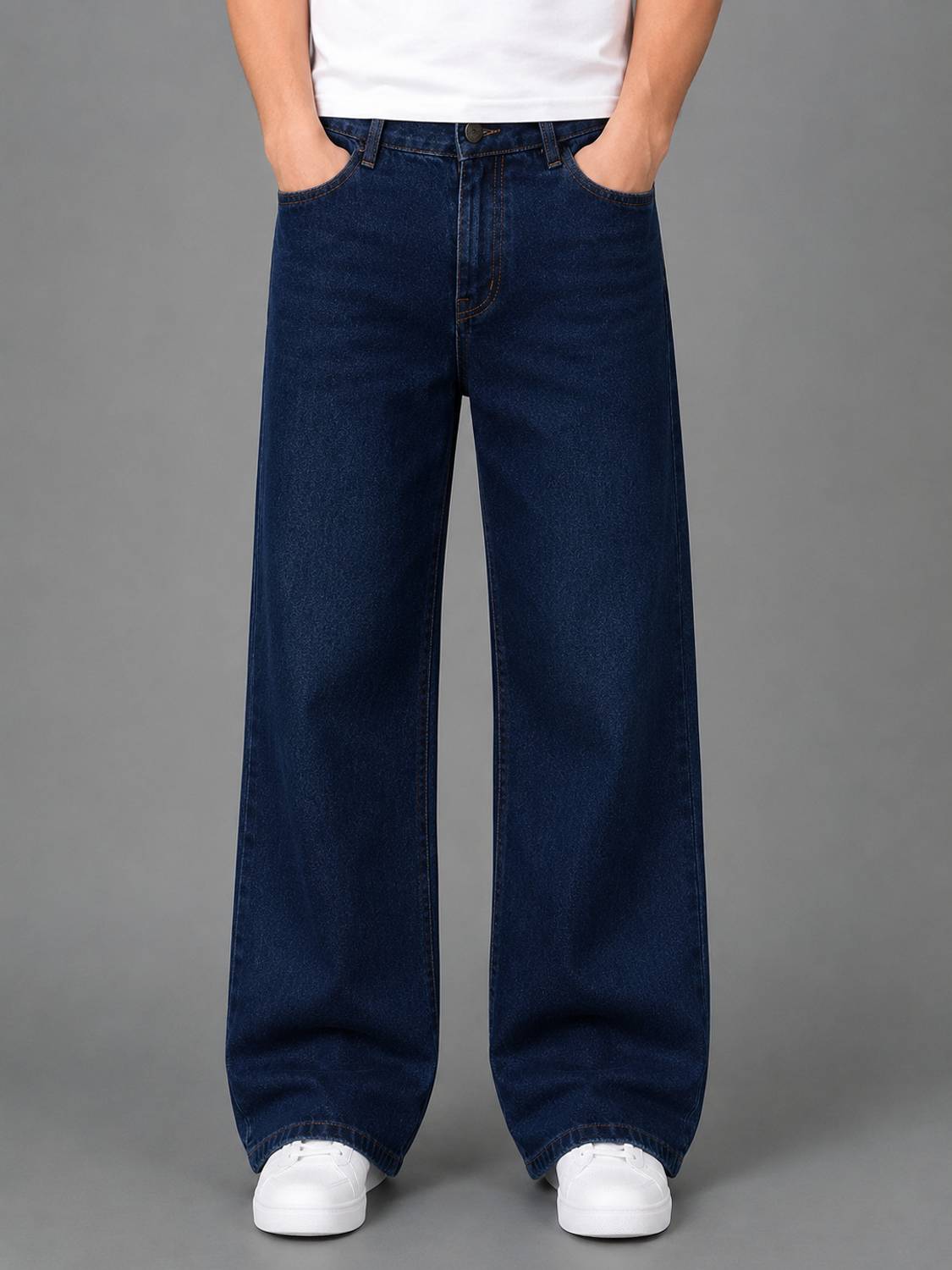 LEVORCE Loose Fit Men Dark Blue Jeans - Image 1