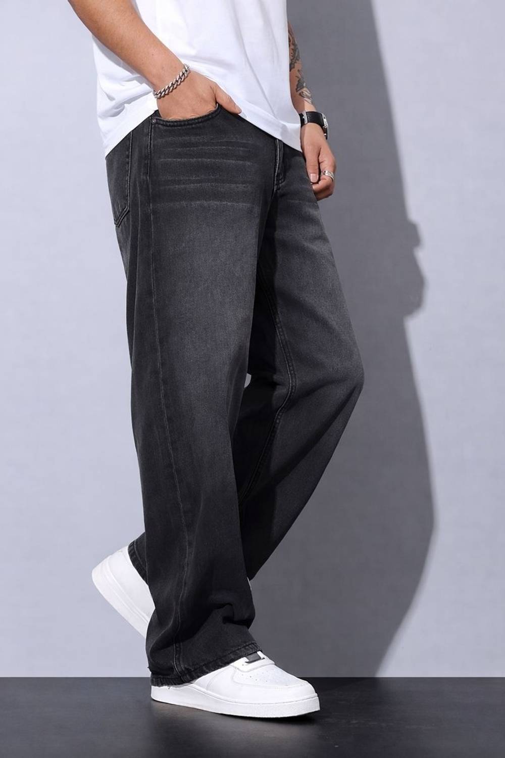 S&D Straight Fit Men Grey Jeans - Image 3