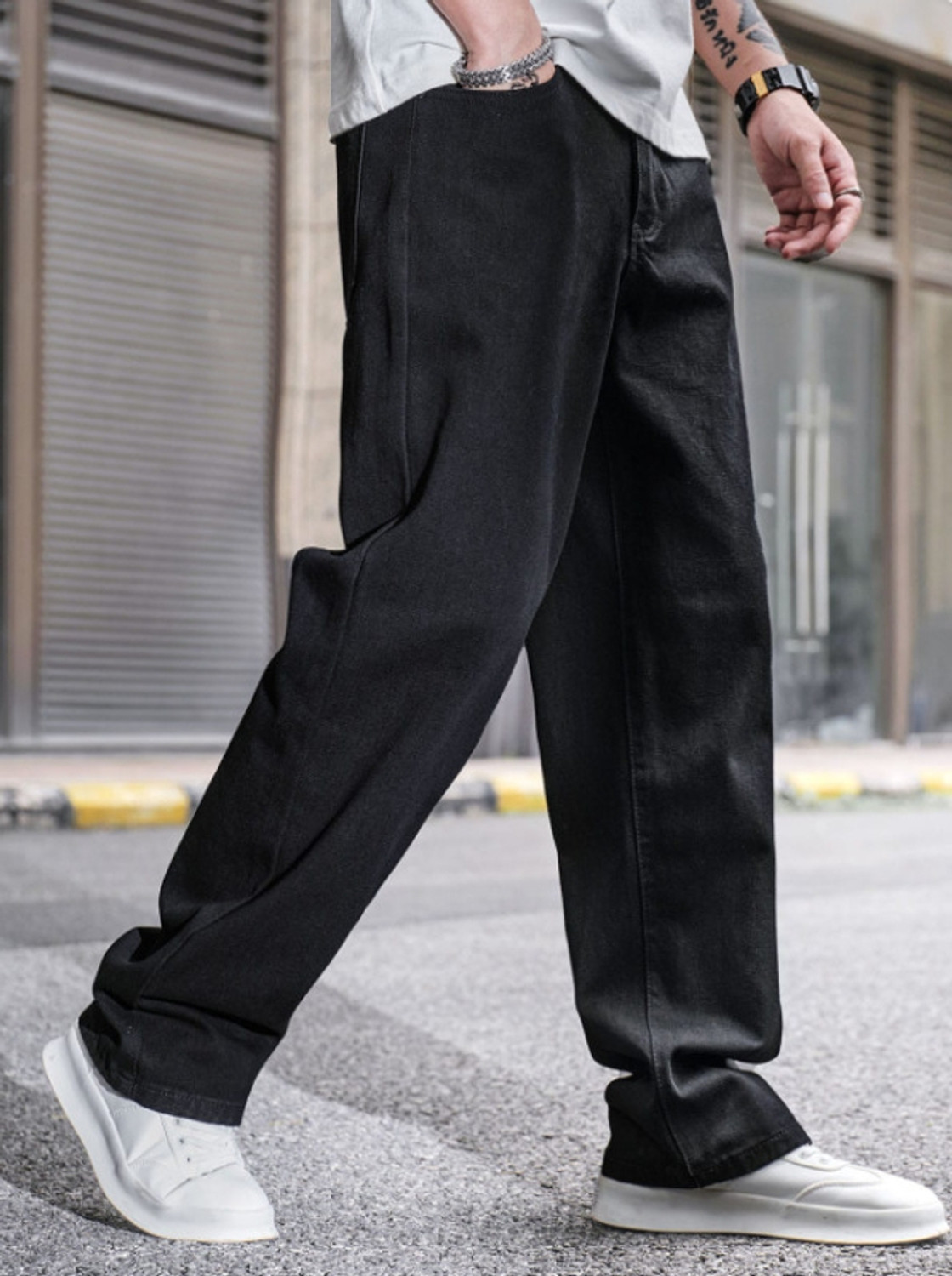 Image of KGN ENTERPRISES Relaxed Fit Men Black Jeans