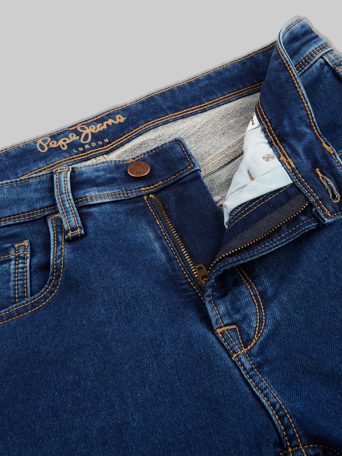 Image of Pepe Jeans Straight Fit Men Blue Jeans
