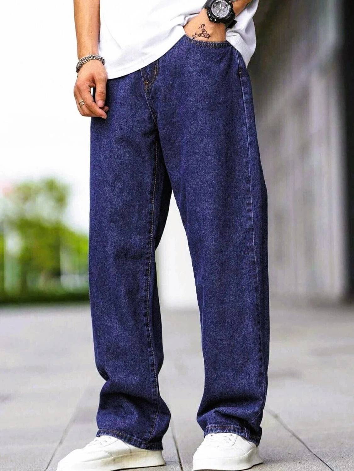ZAYSH Loose Fit Men Dark Blue Jeans - Image 1