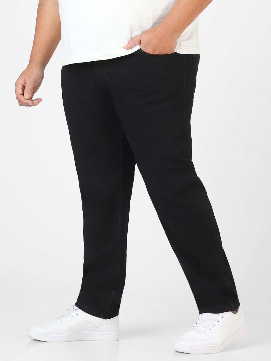 Image of Urbano Plus Regular Men Black Jeans