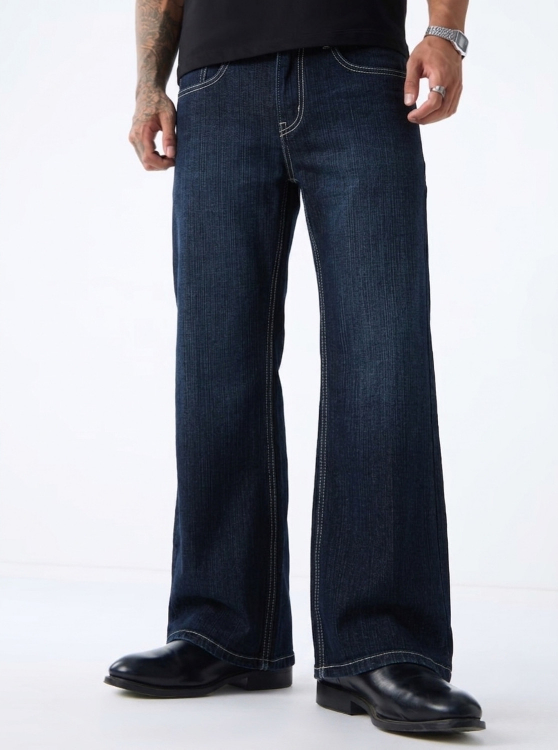 Image of SORELL Boot-Leg Men Dark Blue Jeans