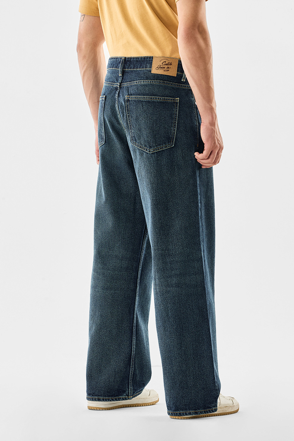 Image of Snitch Relaxed Fit Men Dark Blue Jeans