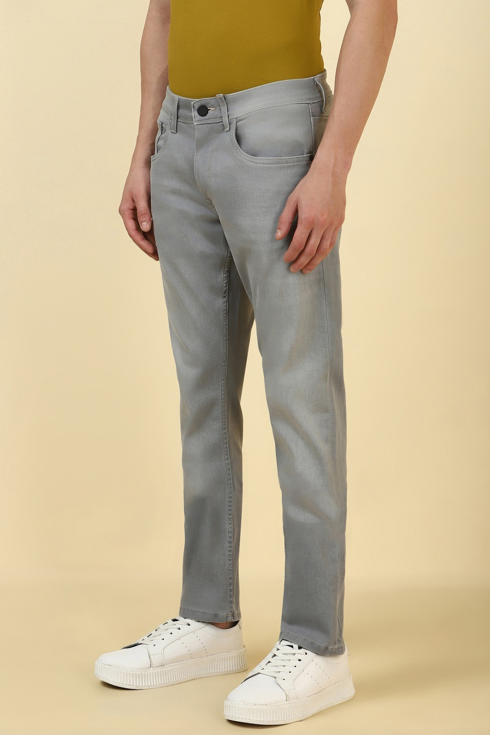 Image of Allen Solly Slim Men Grey Jeans