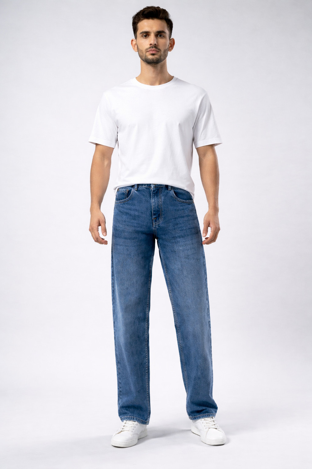 Image of DENWOX Straight Fit Men Blue Jeans