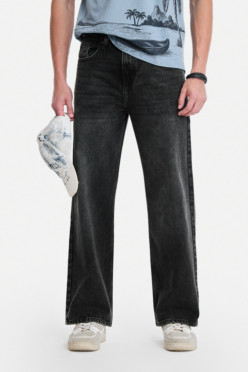 Image of Snitch Straight Fit Men Black Jeans