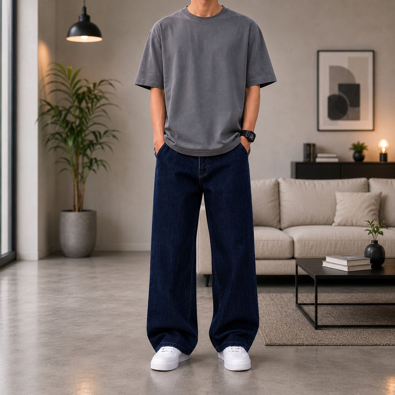 Image of Sobbers Straight Fit Men Dark Blue Jeans