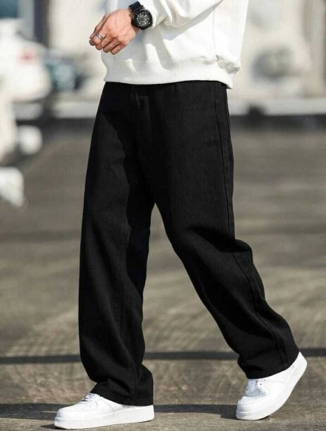 Denim Life Loose Fit Men Black Jeans
