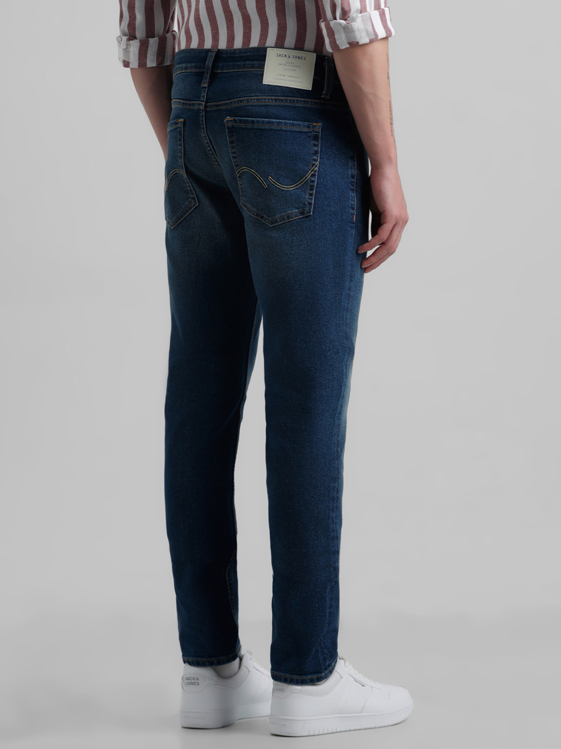 Image of JACK & JONES Slim Men Dark Blue Jeans