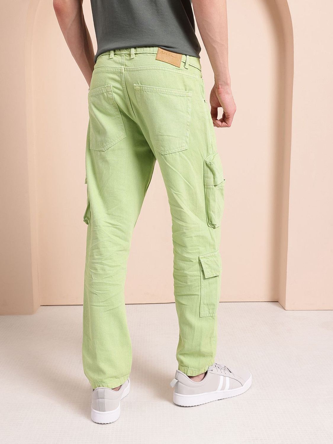 Image of Mast & Harbour Relaxed Fit Men Green Jeans