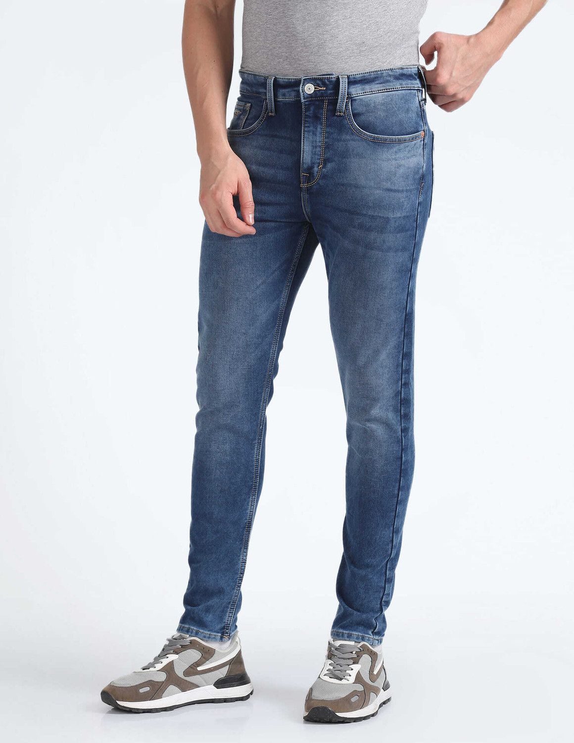 Image of FLYING MACHINE Straight Fit Men Blue Jeans