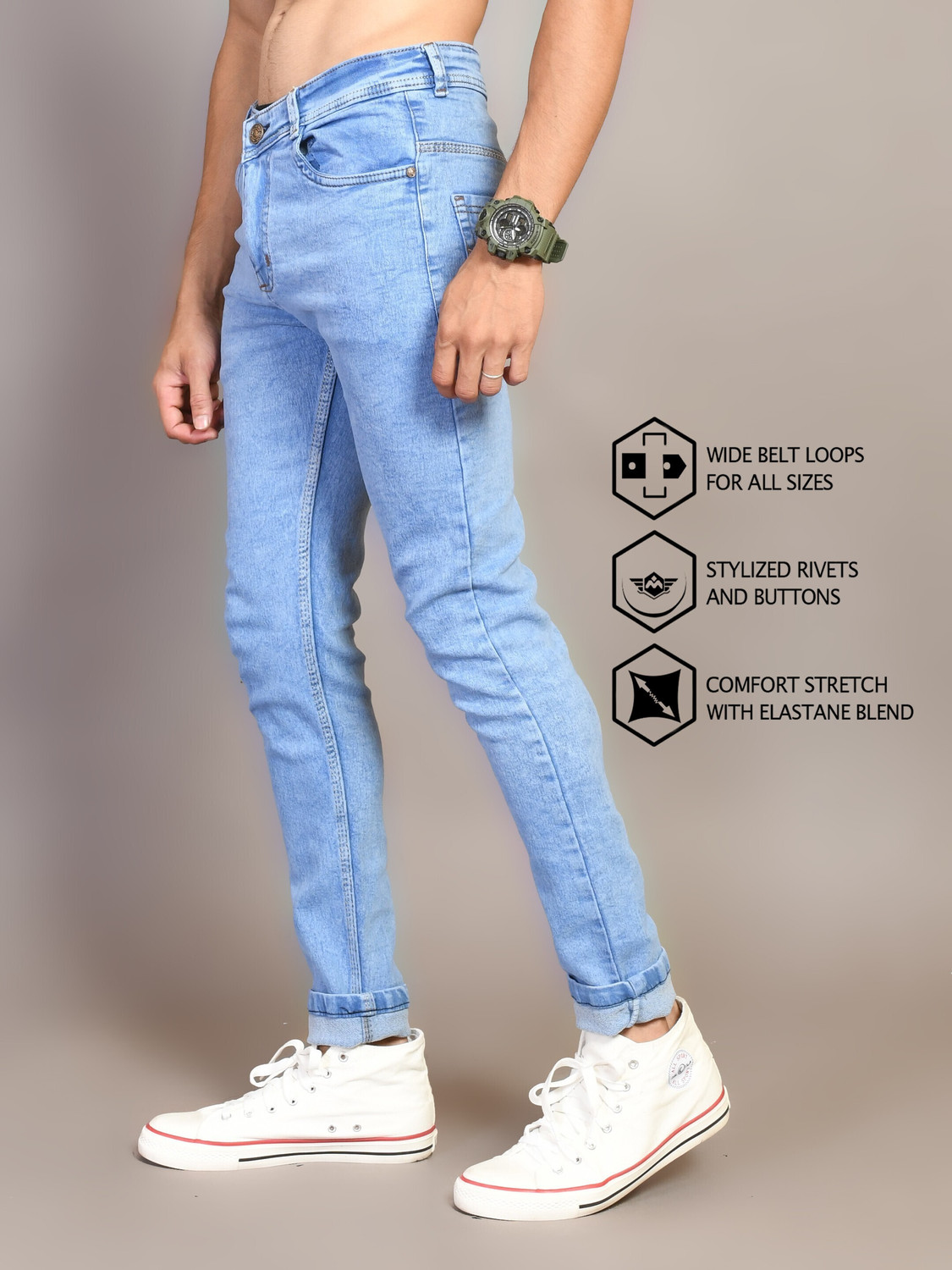 Image of Lzard Regular Men Light Blue Jeans